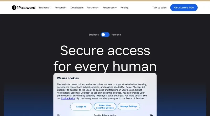 1Password's website