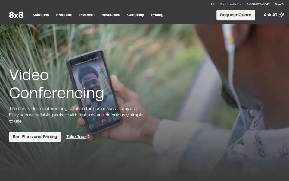 8x8 Meet's website