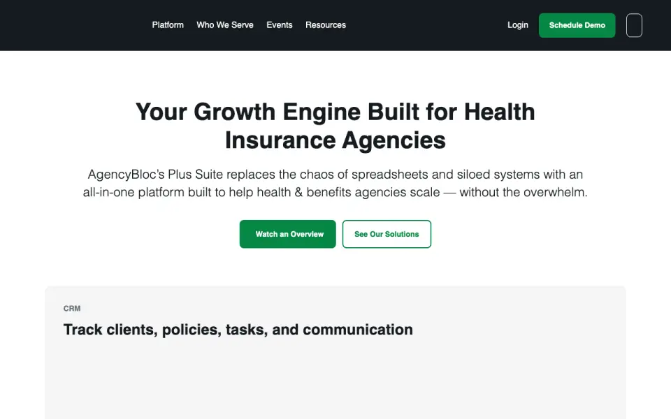 AgencyBloc AMS+'s website