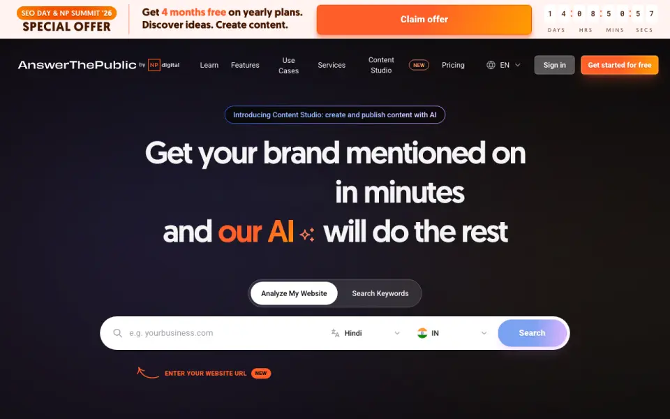 AnswerThePublic's website