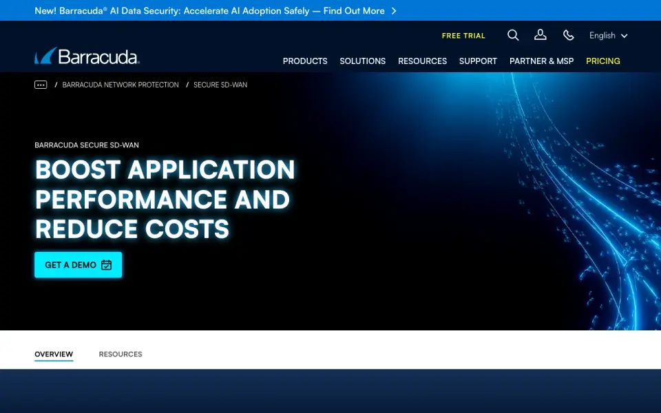 Barracuda Secure SD-WAN's website