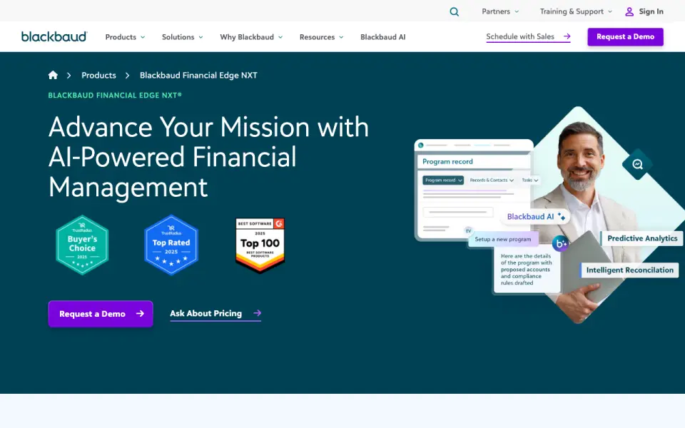 Blackbaud Financial Edge NXT's website