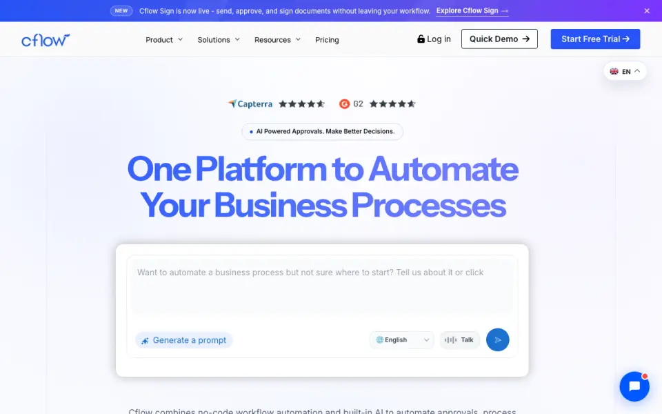 Cflow's website
