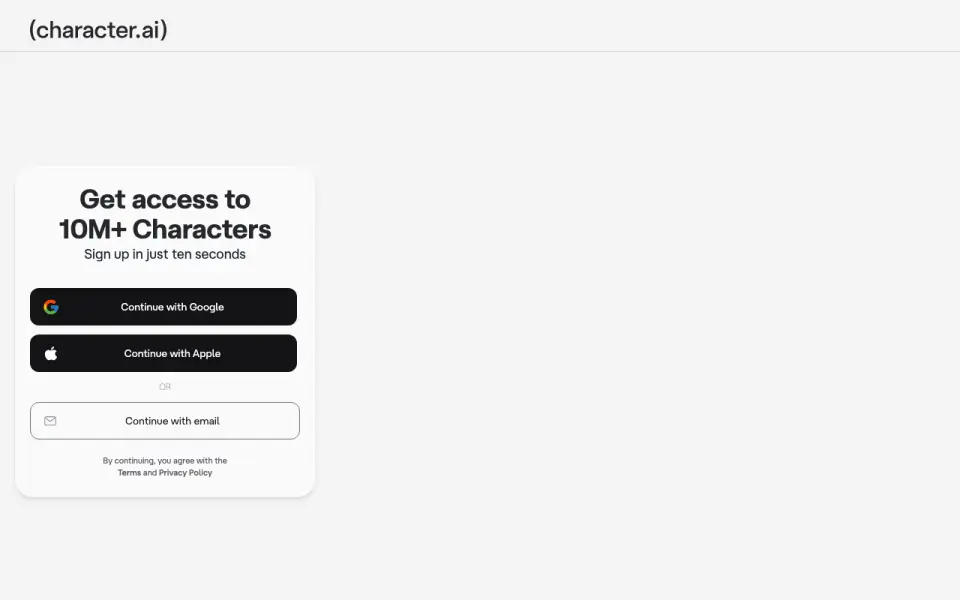 Character.AI's website
