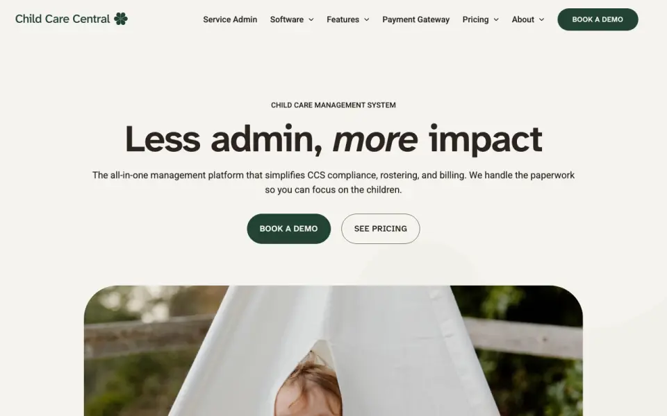 Child Care Central's website