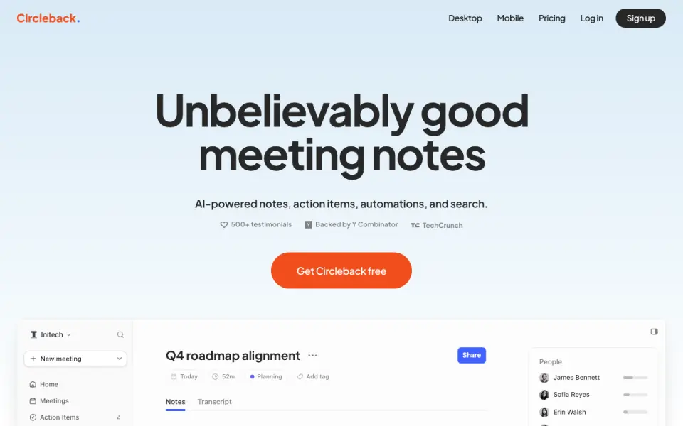Circleback's website