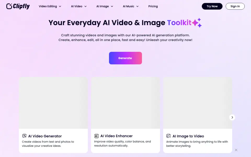 Clipfly's website