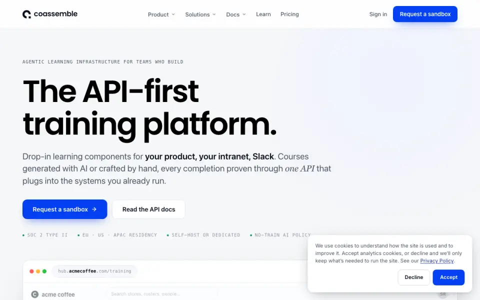 Coassemble's website