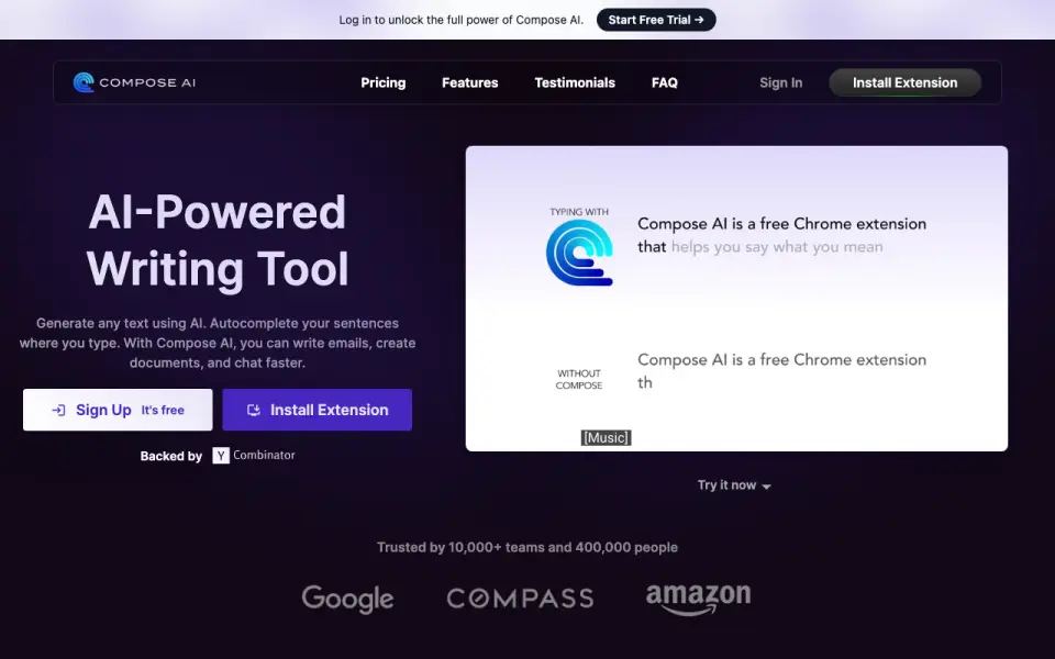 Compose AI's website