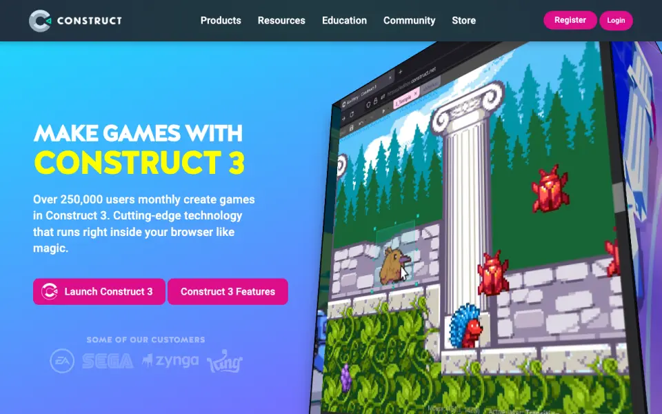 Construct 3's website