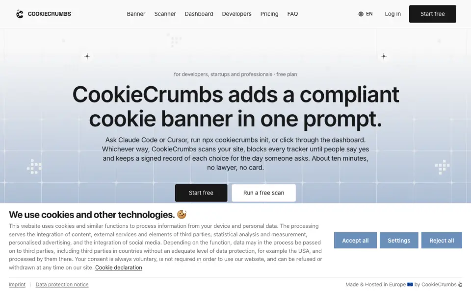 CookieCrumbs's website