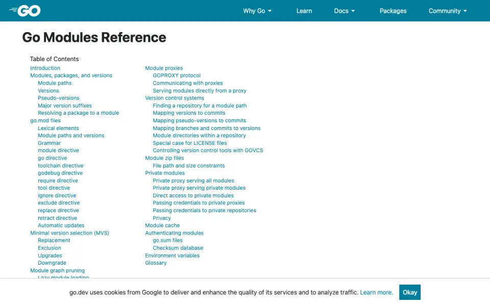 Go testing's website