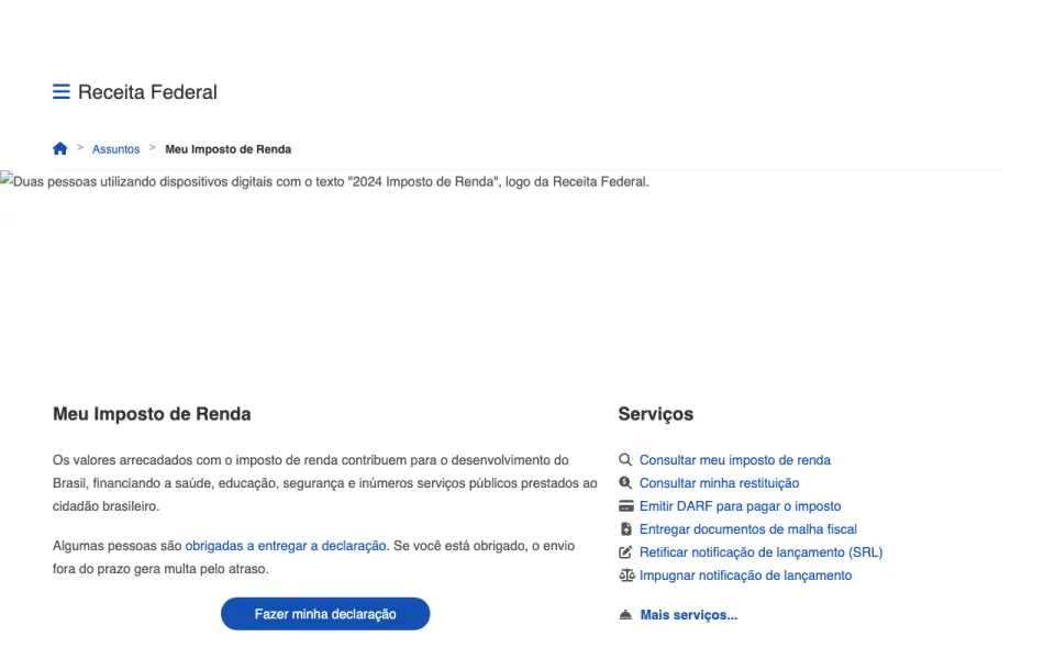 Meu Imposto de Renda's website