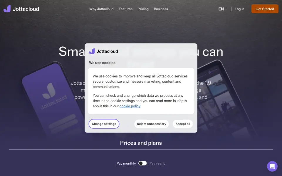 Jottacloud's website