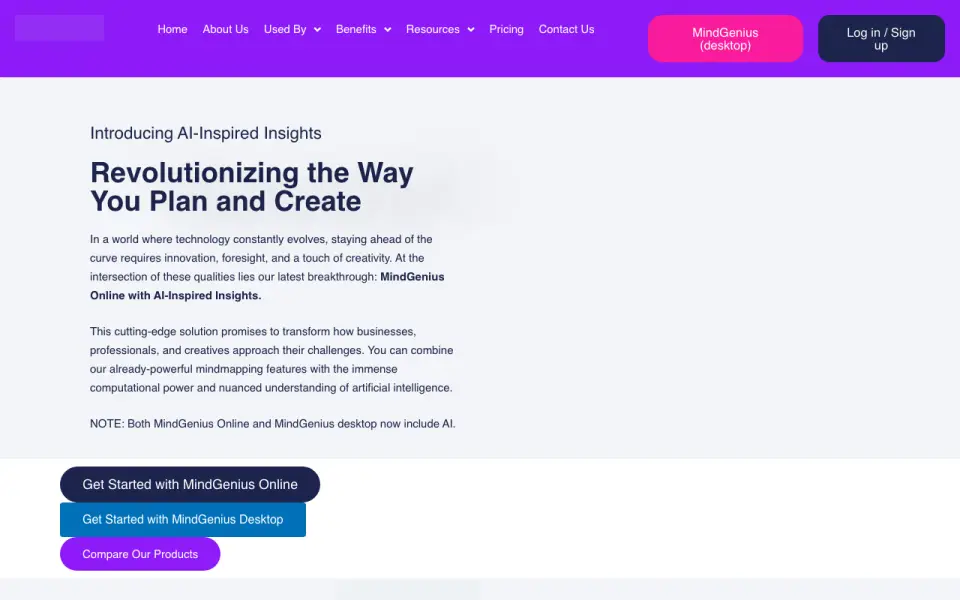 MindGenius's website
