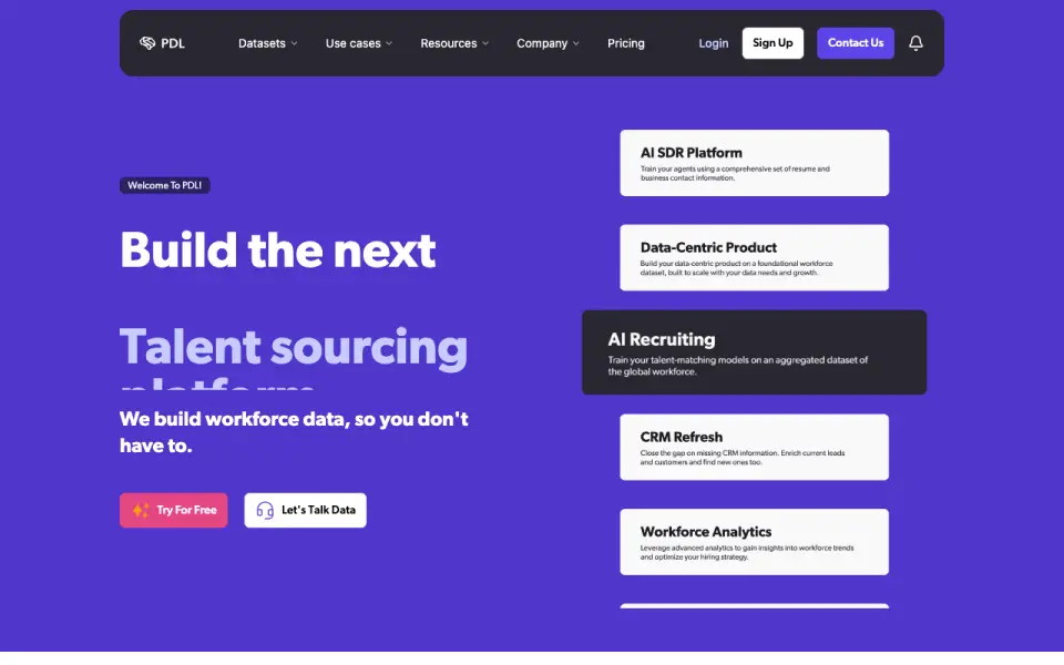 People Data Labs's website