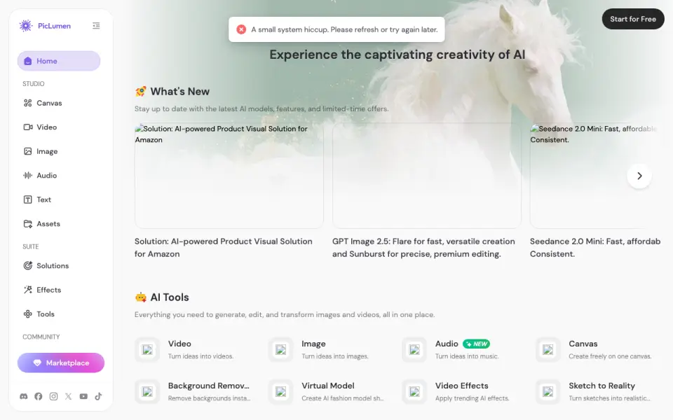 PicLumen's website
