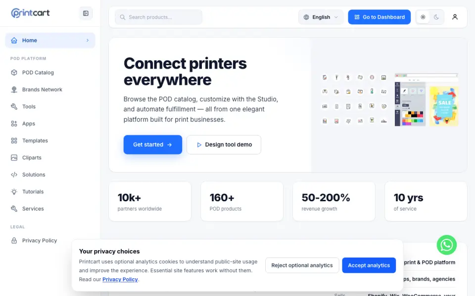 Printcart's website