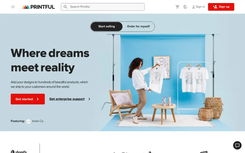 Printful's website