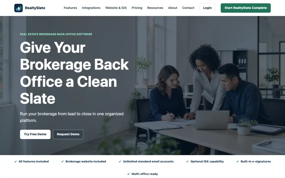 RealtySlate's website