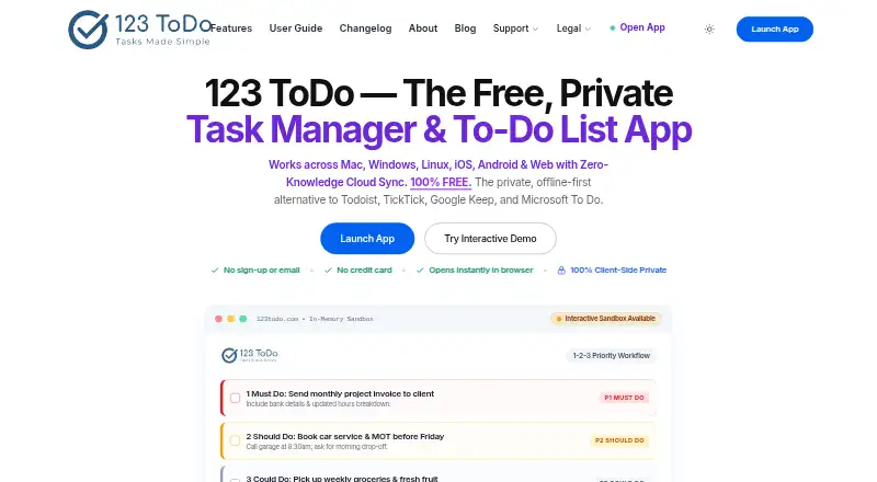 123 ToDo's website