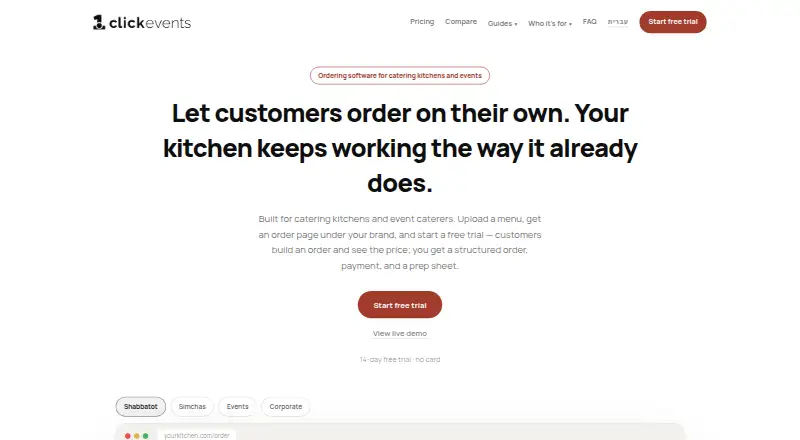1clickEvents's website