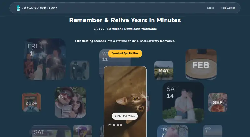 The 1 Second Everyday homepage