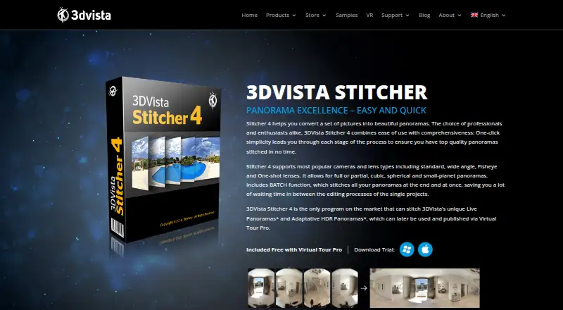 3DVista Stitcher's website