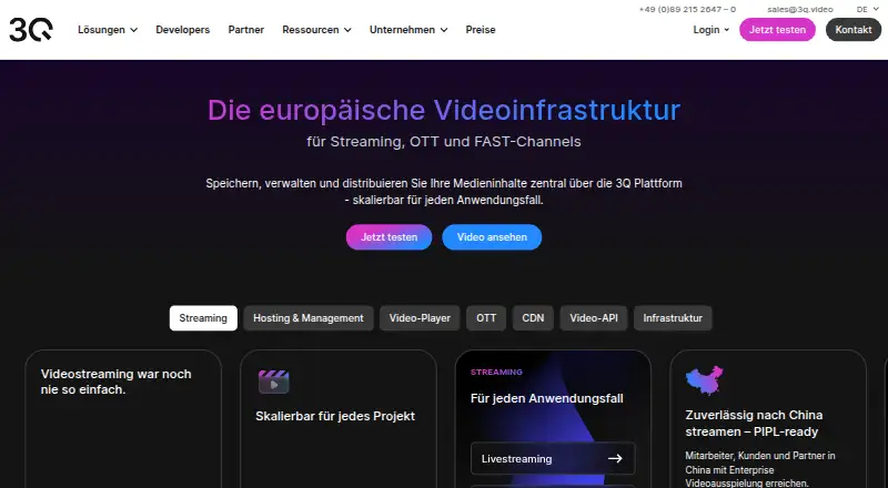 3Q Video Platform's website