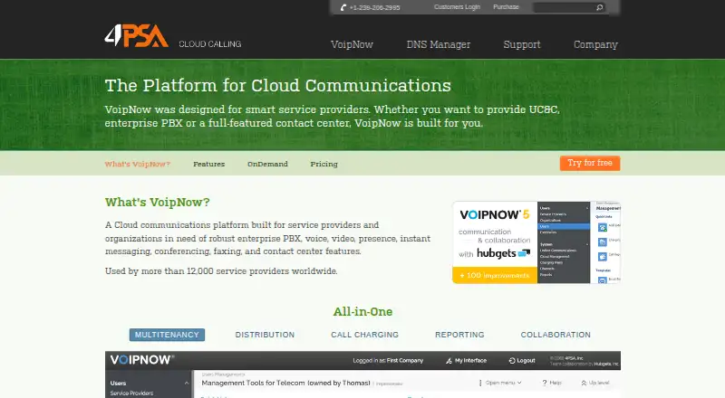 4PSA VoipNow's website