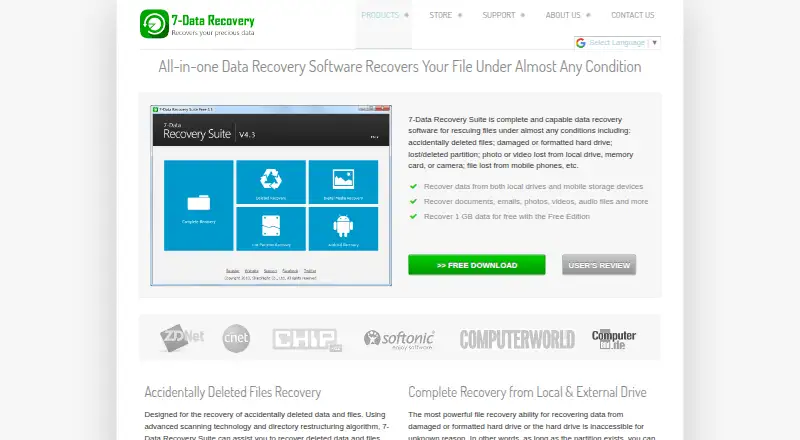 7-Data Recovery Suite's website