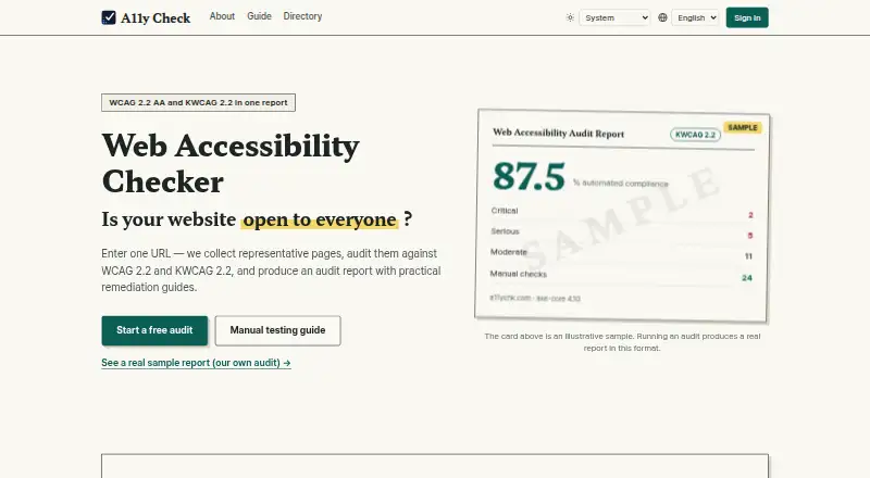 A11y Check's website