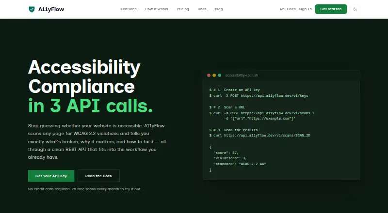 A11yFlow's website