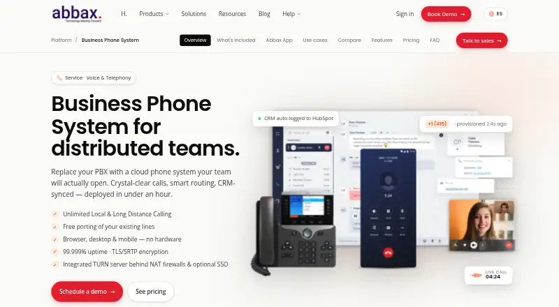 The Abbax Business Phone System homepage