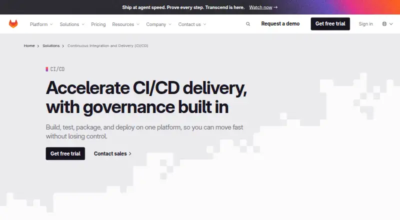 GitLab CI/CD's website