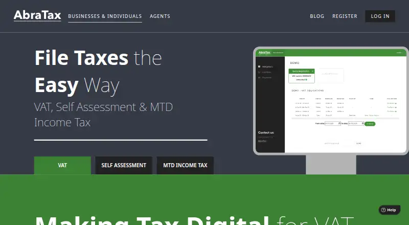The AbraTax homepage