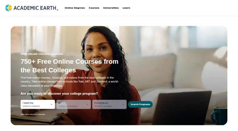 Academic Earth's website