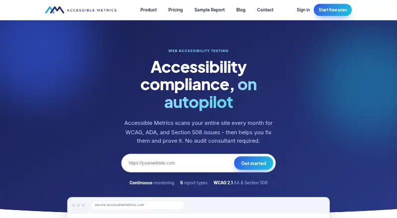 Accessible Metrics's website