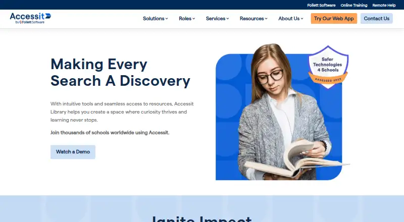 Accessit Library's website