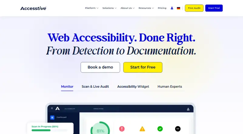 The Accesstive homepage