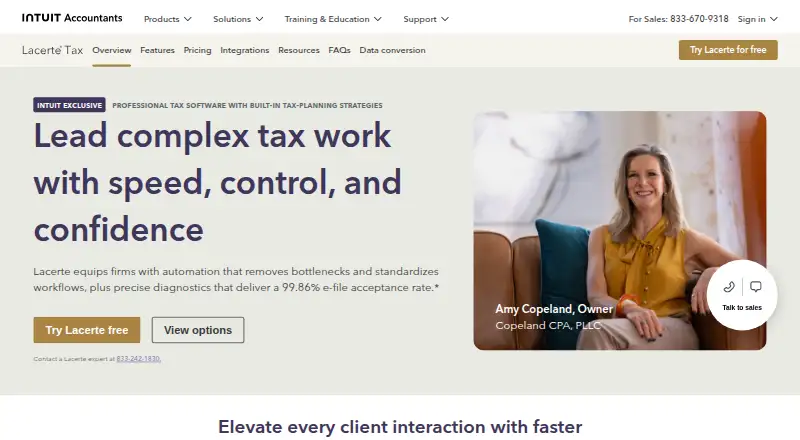 Lacerte Tax's website
