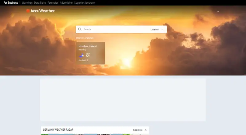 AccuWeather's website