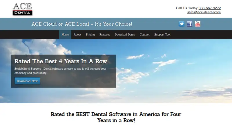 The ACE Dental homepage