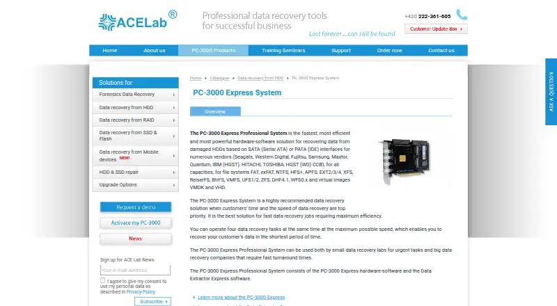 PC-3000 Express System's website