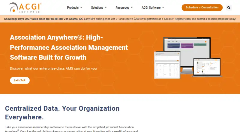 Association Anywhere's website