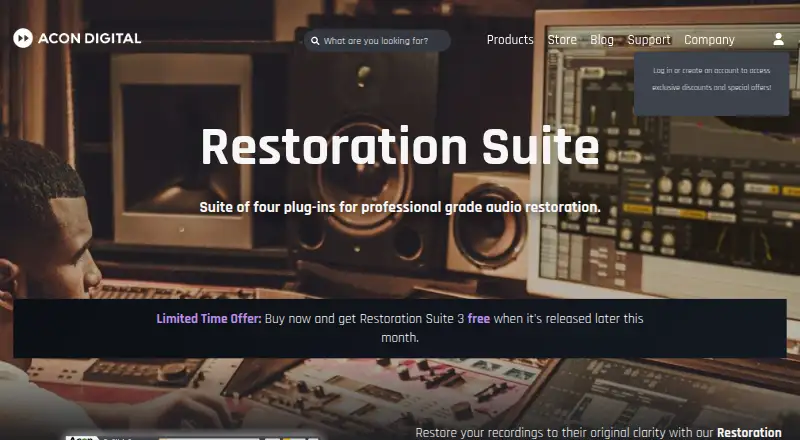 Acon Digital Restoration Suite's website