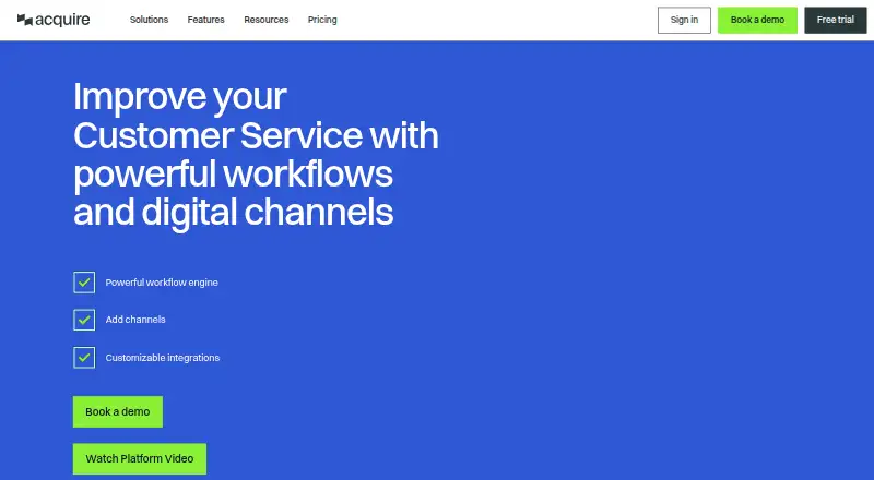 The Acquire homepage