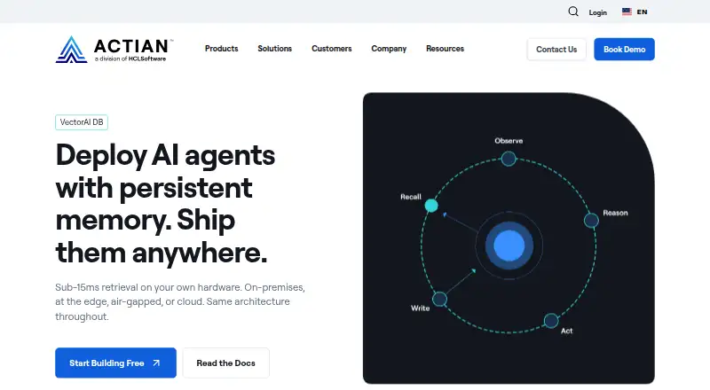 Actian VectorAI DB's website
