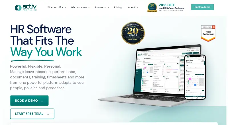 The Activ People HR homepage