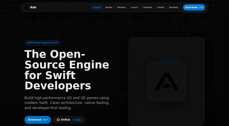 The Ada Engine homepage